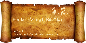 Hortolányi Réka névjegykártya