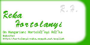 reka hortolanyi business card